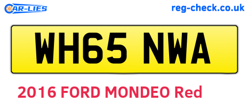 WH65NWA are the vehicle registration plates.