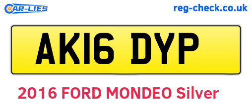 AK16DYP are the vehicle registration plates.