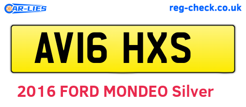 AV16HXS are the vehicle registration plates.