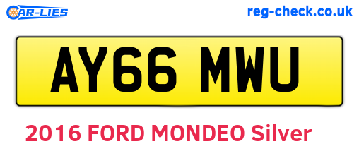 AY66MWU are the vehicle registration plates.