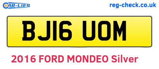 BJ16UOM are the vehicle registration plates.
