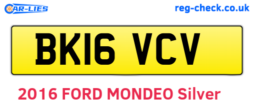 BK16VCV are the vehicle registration plates.