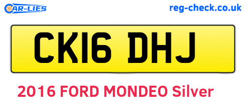 CK16DHJ are the vehicle registration plates.