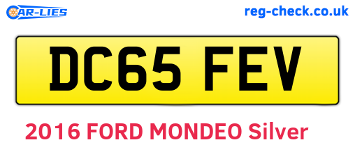 DC65FEV are the vehicle registration plates.