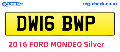 DW16BWP are the vehicle registration plates.