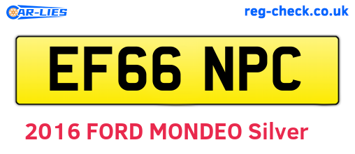 EF66NPC are the vehicle registration plates.