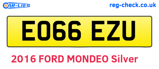 EO66EZU are the vehicle registration plates.