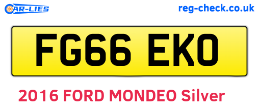 FG66EKO are the vehicle registration plates.