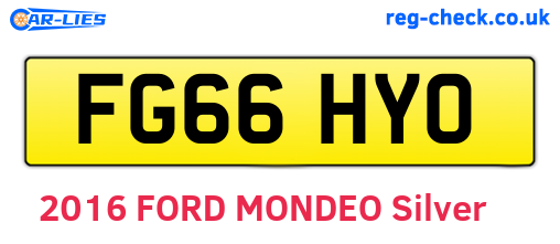 FG66HYO are the vehicle registration plates.