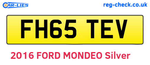 FH65TEV are the vehicle registration plates.