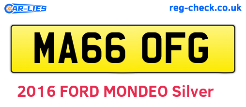 MA66OFG are the vehicle registration plates.
