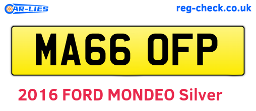 MA66OFP are the vehicle registration plates.