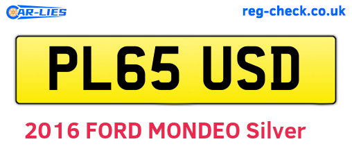 PL65USD are the vehicle registration plates.