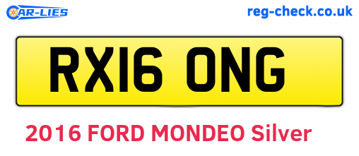 RX16ONG are the vehicle registration plates.