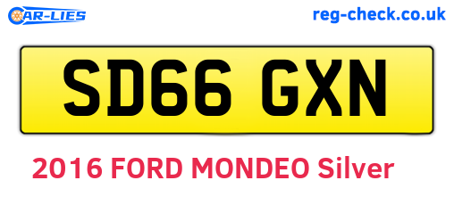 SD66GXN are the vehicle registration plates.