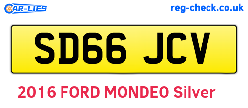 SD66JCV are the vehicle registration plates.