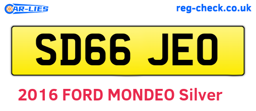 SD66JEO are the vehicle registration plates.