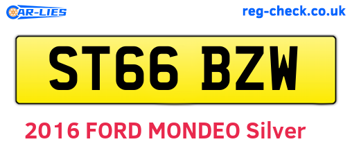 ST66BZW are the vehicle registration plates.