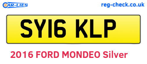 SY16KLP are the vehicle registration plates.