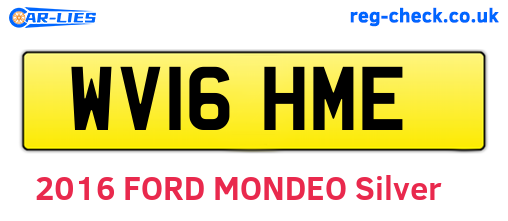 WV16HME are the vehicle registration plates.