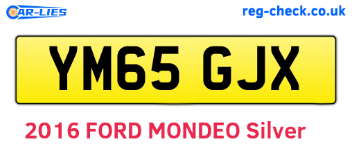 YM65GJX are the vehicle registration plates.