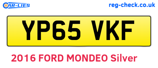 YP65VKF are the vehicle registration plates.