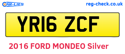 YR16ZCF are the vehicle registration plates.