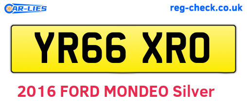 YR66XRO are the vehicle registration plates.