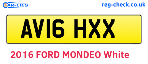 AV16HXX are the vehicle registration plates.