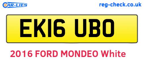 EK16UBO are the vehicle registration plates.