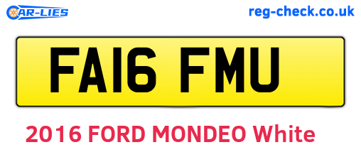 FA16FMU are the vehicle registration plates.