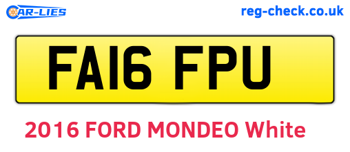 FA16FPU are the vehicle registration plates.