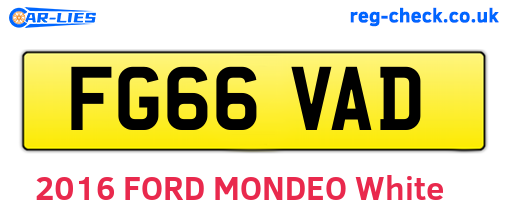 FG66VAD are the vehicle registration plates.