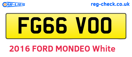 FG66VOO are the vehicle registration plates.