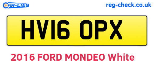HV16OPX are the vehicle registration plates.