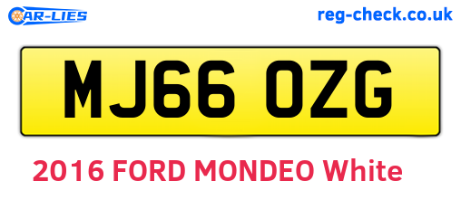 MJ66OZG are the vehicle registration plates.