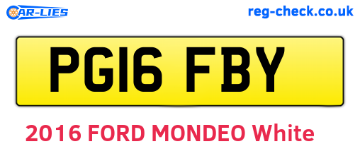 PG16FBY are the vehicle registration plates.