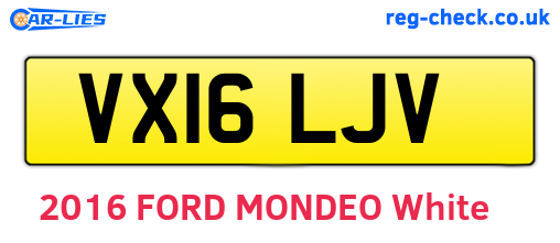 VX16LJV are the vehicle registration plates.