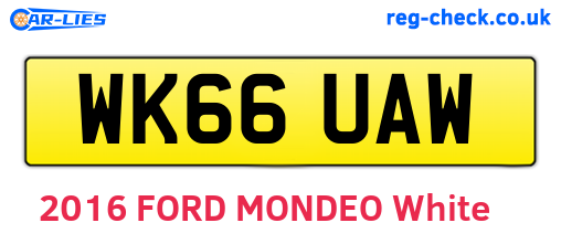 WK66UAW are the vehicle registration plates.