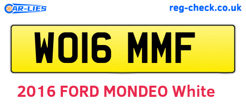 WO16MMF are the vehicle registration plates.