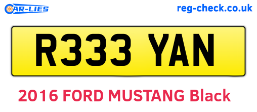 R333YAN are the vehicle registration plates.