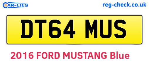 DT64MUS are the vehicle registration plates.