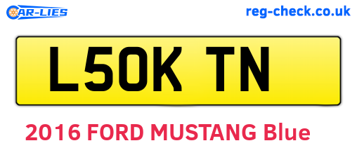 L50KTN are the vehicle registration plates.