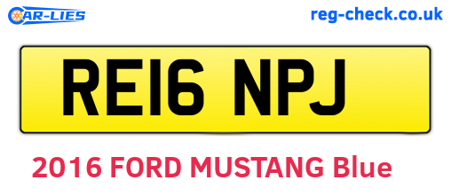 RE16NPJ are the vehicle registration plates.