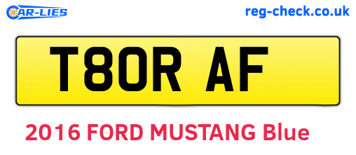 T80RAF are the vehicle registration plates.