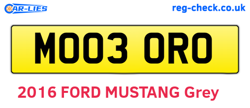 MO03ORO are the vehicle registration plates.