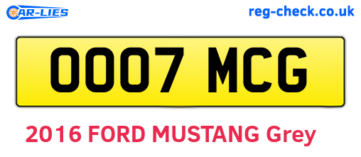 OO07MCG are the vehicle registration plates.