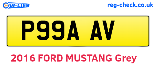 P99AAV are the vehicle registration plates.