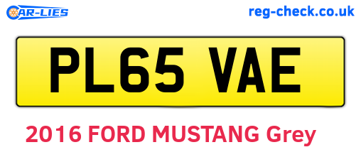 PL65VAE are the vehicle registration plates.