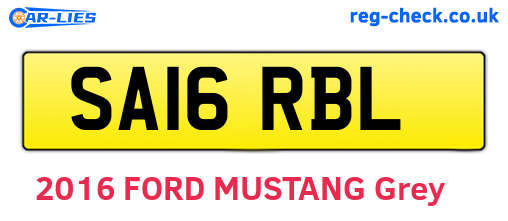 SA16RBL are the vehicle registration plates.